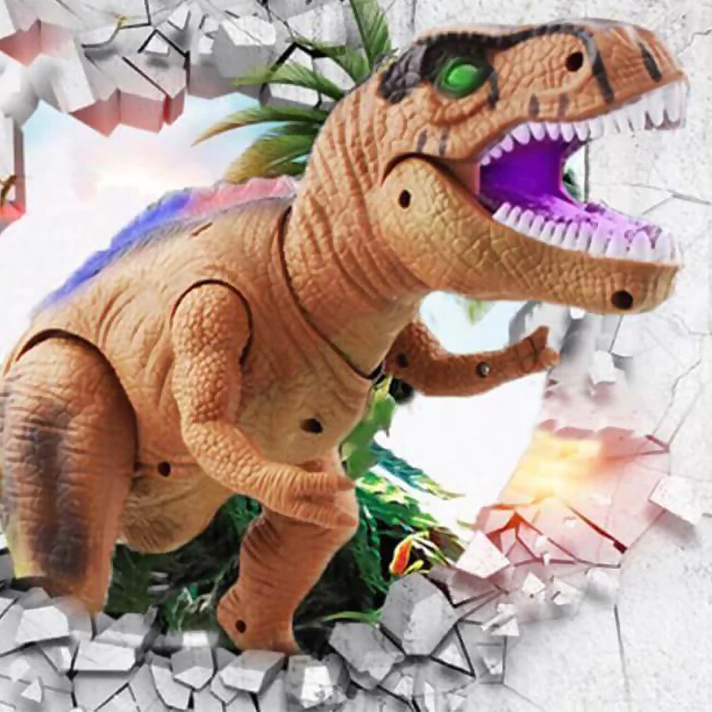 Dinosaur Toy Remote Control Walking Light-Up Interactive Figure