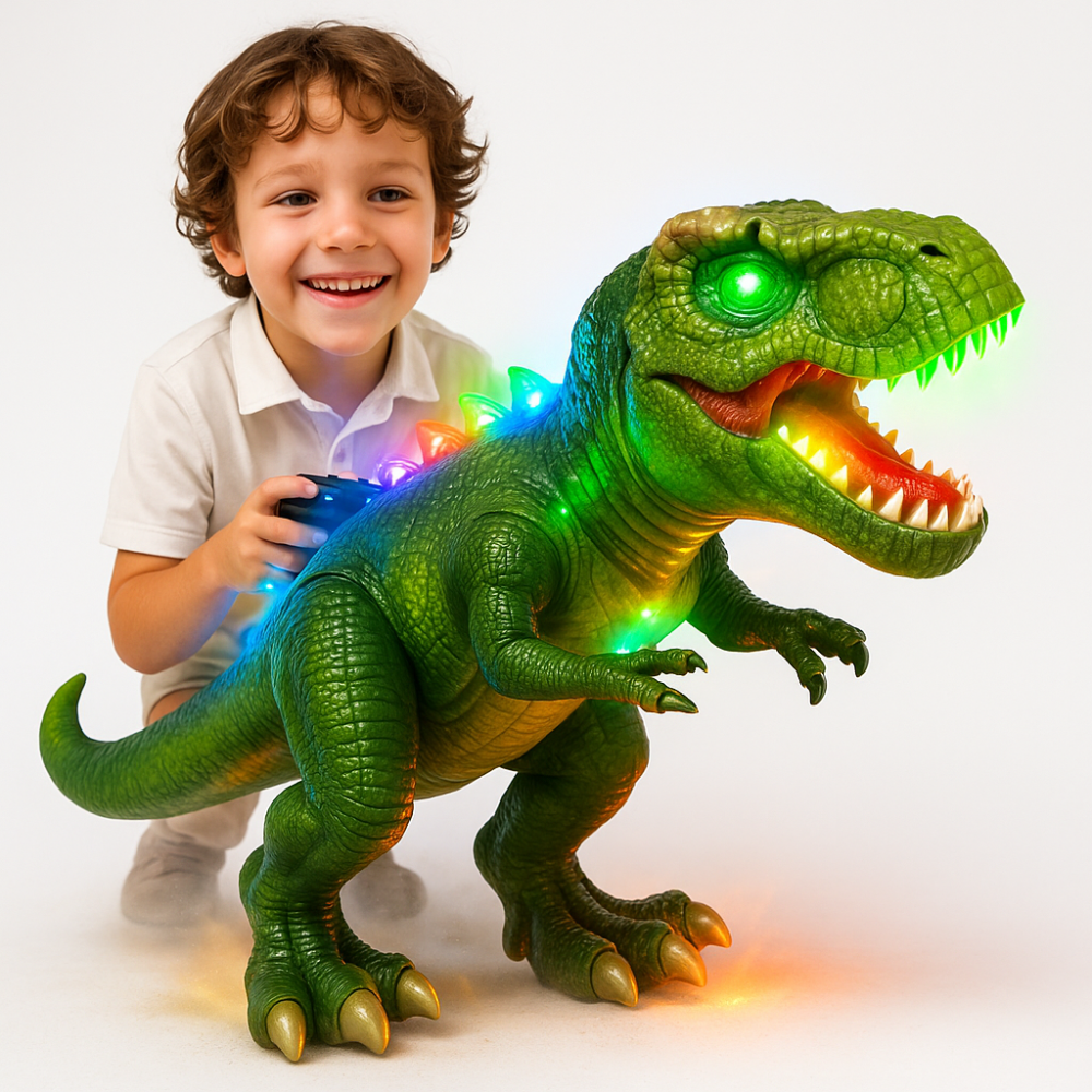 Dinosaur Toy Remote Control Walking Light-Up Interactive Figure