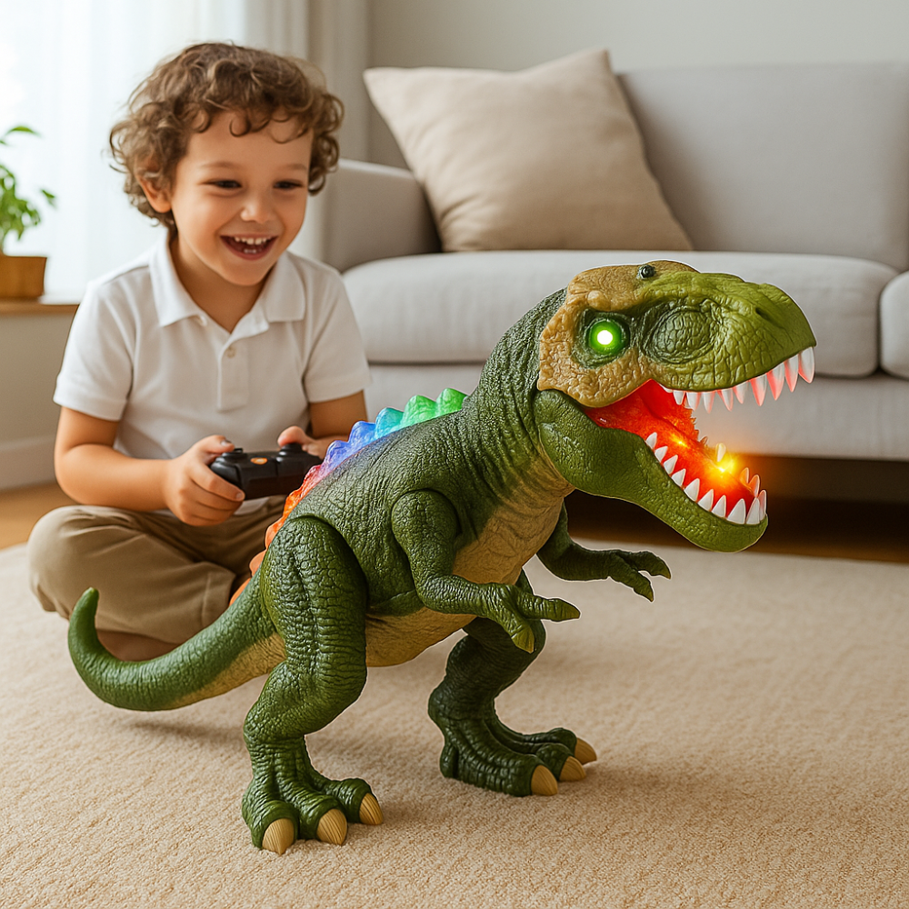 Dinosaur Toy Remote Control Walking Light-Up Roaring Figure Kids Gift