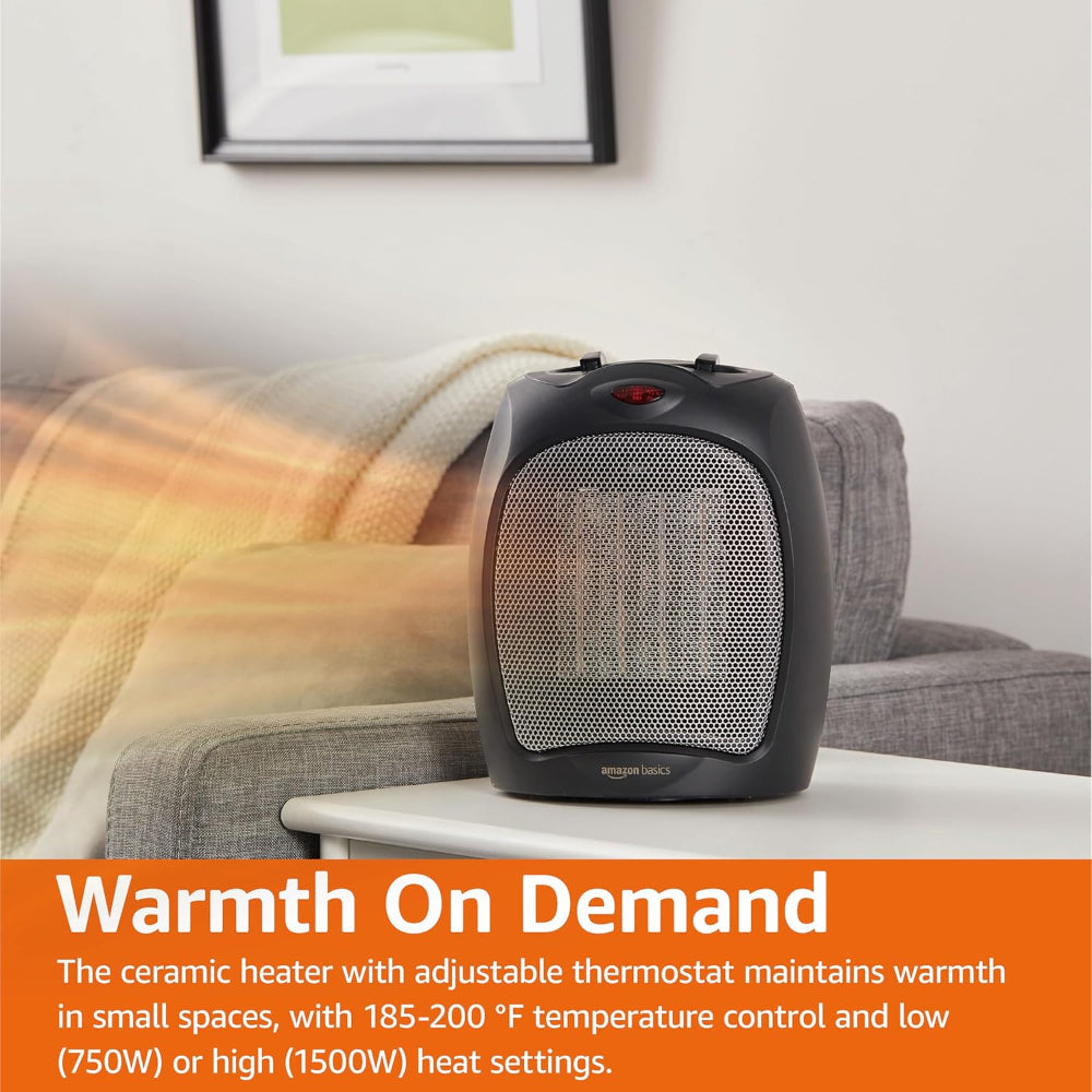 Electric Space Heater Portable Ceramic Indoor Heater Thermostat Control