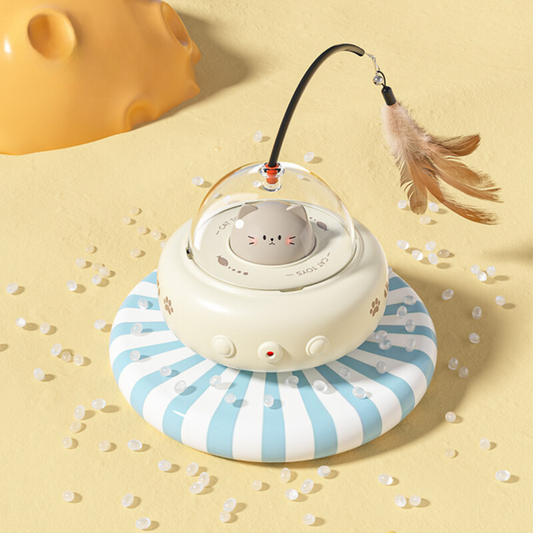 Electronic Interactive UFO Cat Laser Feather Toy