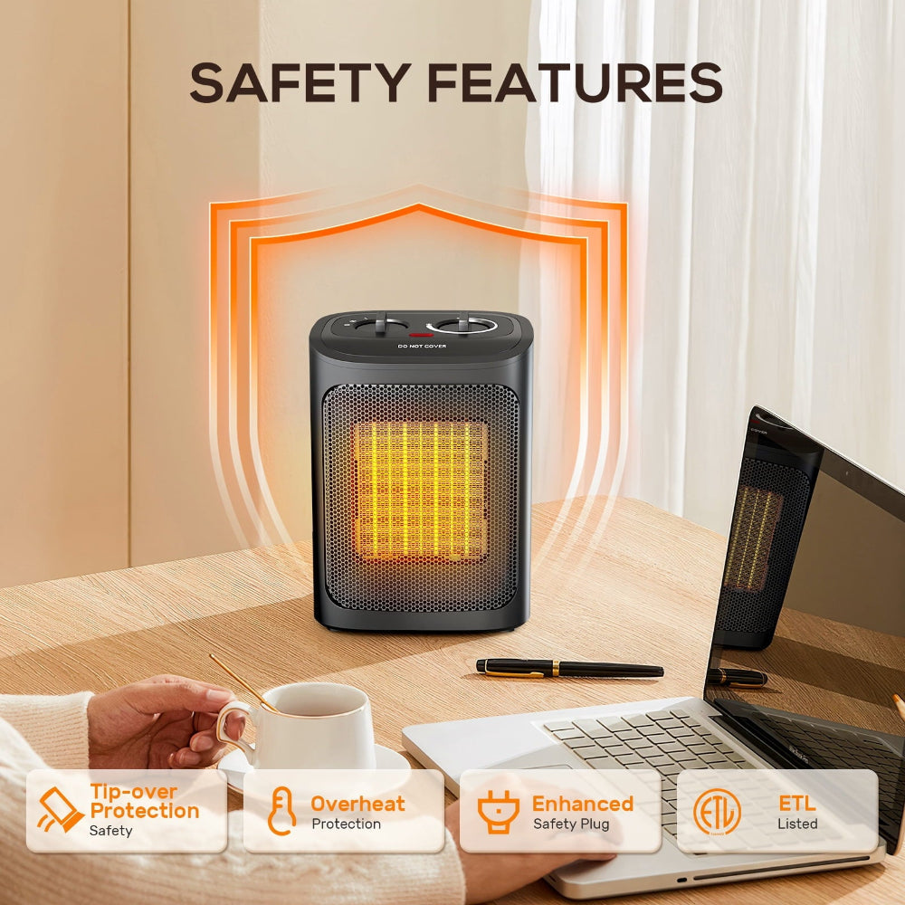 Energy Efficient Electric Space Heater Home Office Bedroom Use