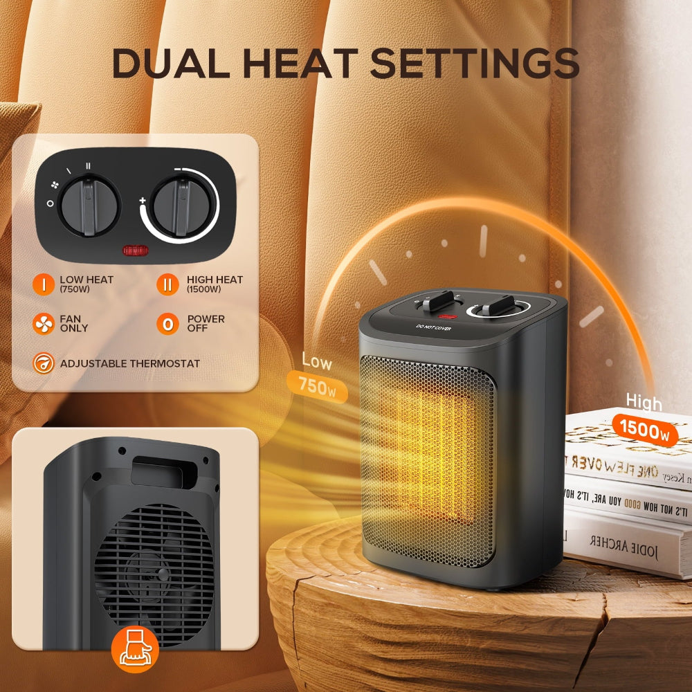 Energy Efficient Electric Space Heater Home Office Bedroom Use