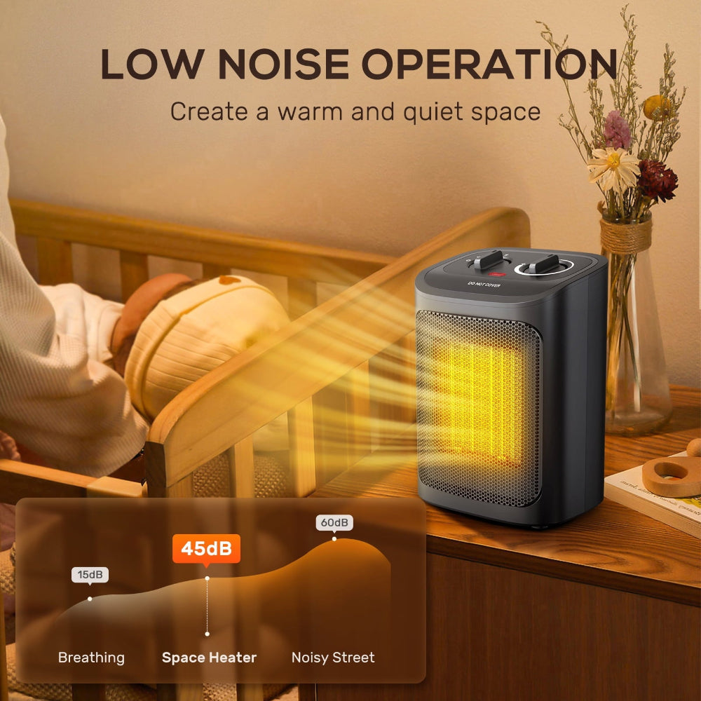 Energy Efficient Electric Space Heater Home Office Bedroom Use