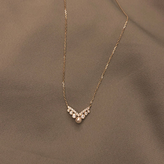 Silver Plated 14ct Gold Pearl Necklace