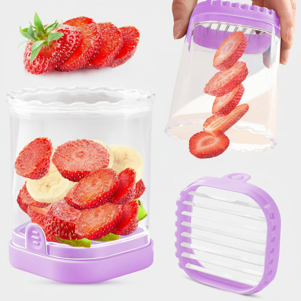 Fruit Slicer Cup Stainless Steel Kitchen Gadget