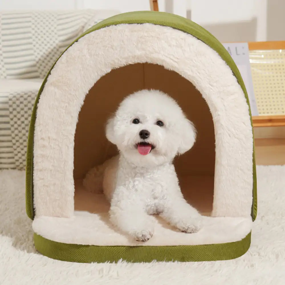 Cozy Cave Bed for Cats and Dogs – Warm Plush Grotto Style for Deep Sleep
