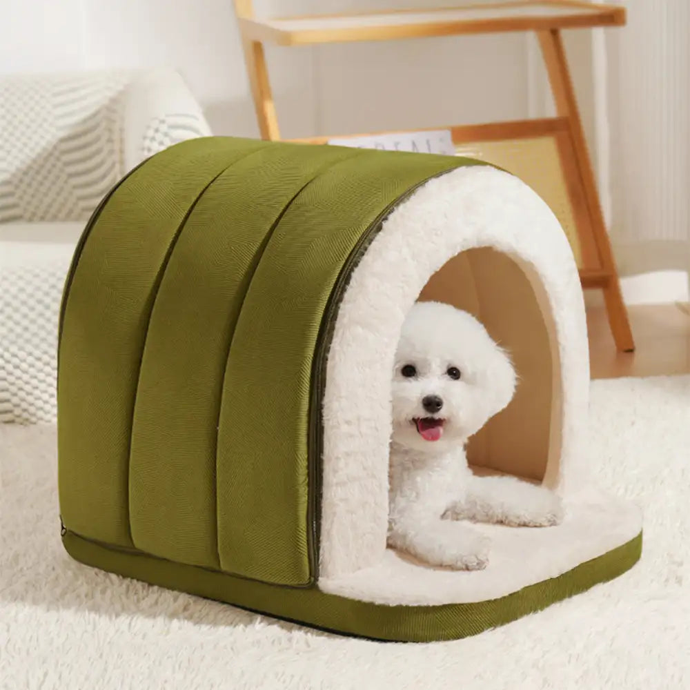 Cozy Cave Bed for Cats and Dogs – Warm Plush Grotto Style for Deep Sleep