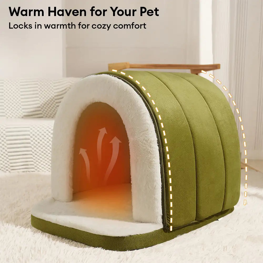 Cozy Cave Bed for Cats and Dogs – Warm Plush Grotto Style for Deep Sleep