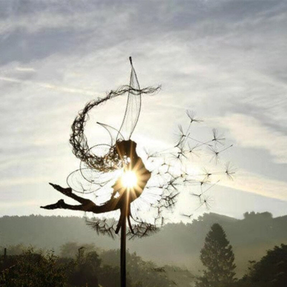 Garden Sculpture Metal Fairy Outdoor Yard Art Decor