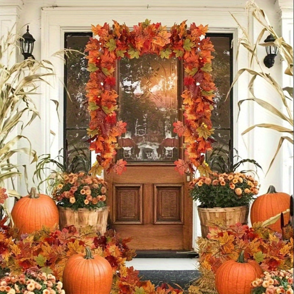 Garlands Maple Leaf Fall Autumn Home Decor Indoor Outdoor Display