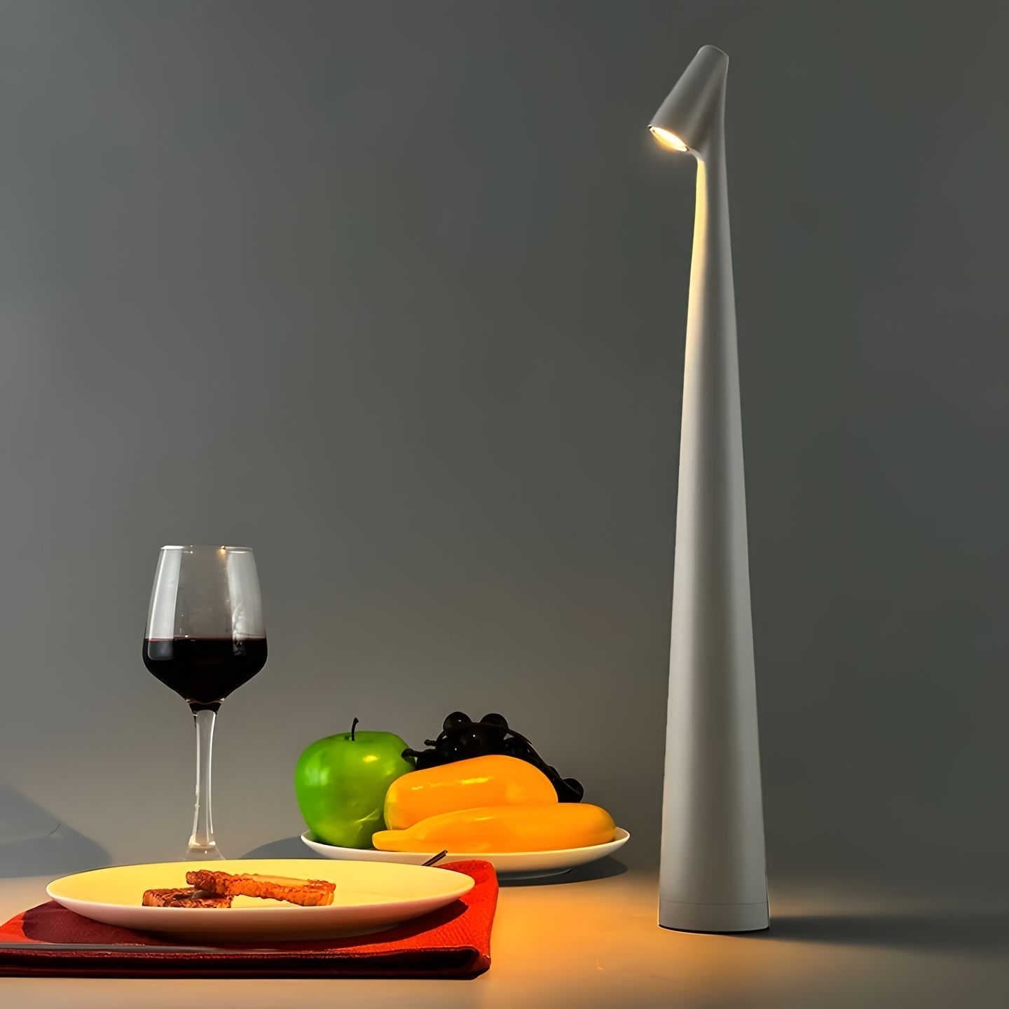 Minimalist Dimmable LED Table Lamp with Rechargeable Battery and Warm White Light