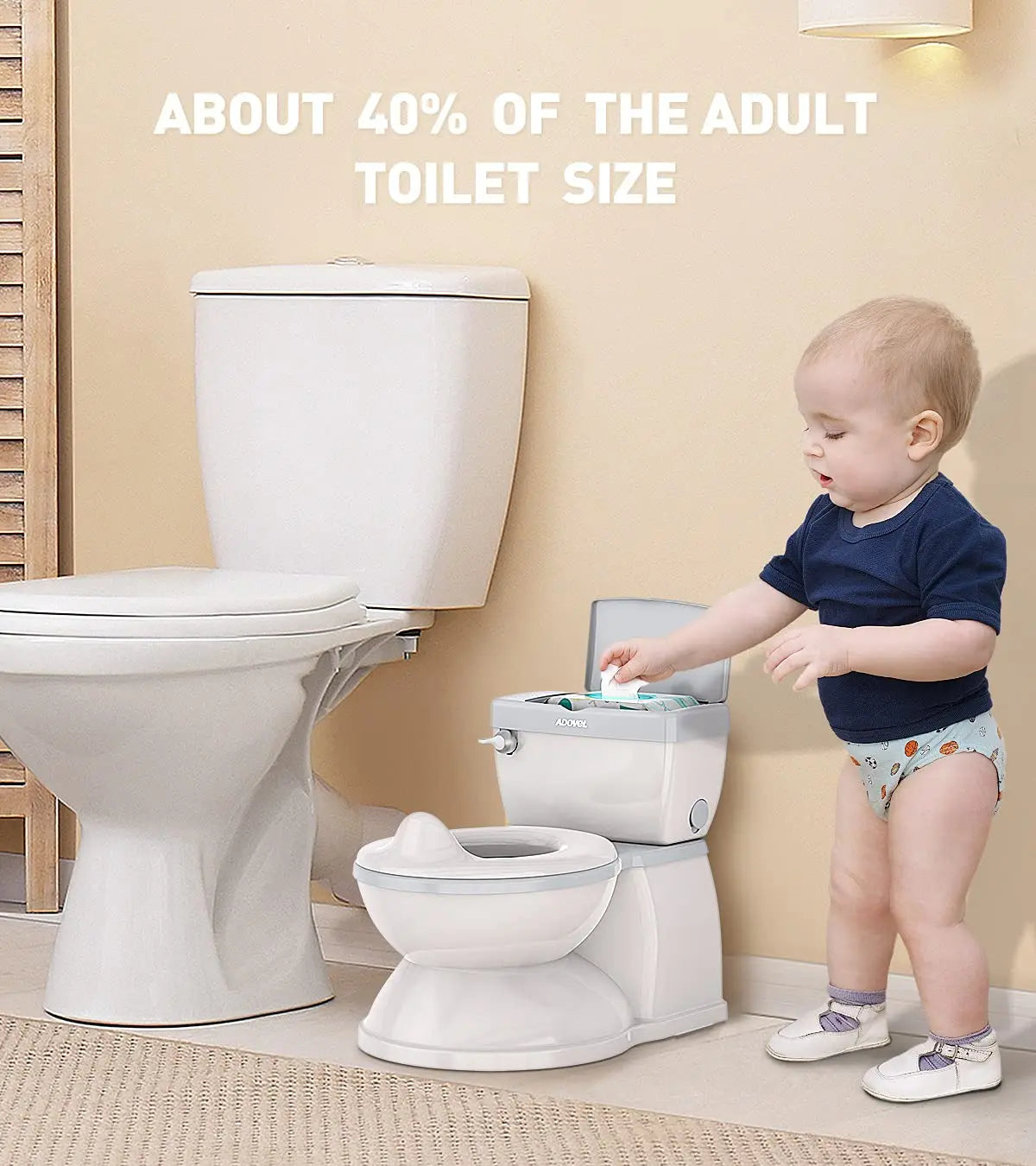 Portable Children's Toilet Trainer – Movable Plastic Potty Seat for Kids Aged 1–6, Ergonomic Design, Easy to Clean