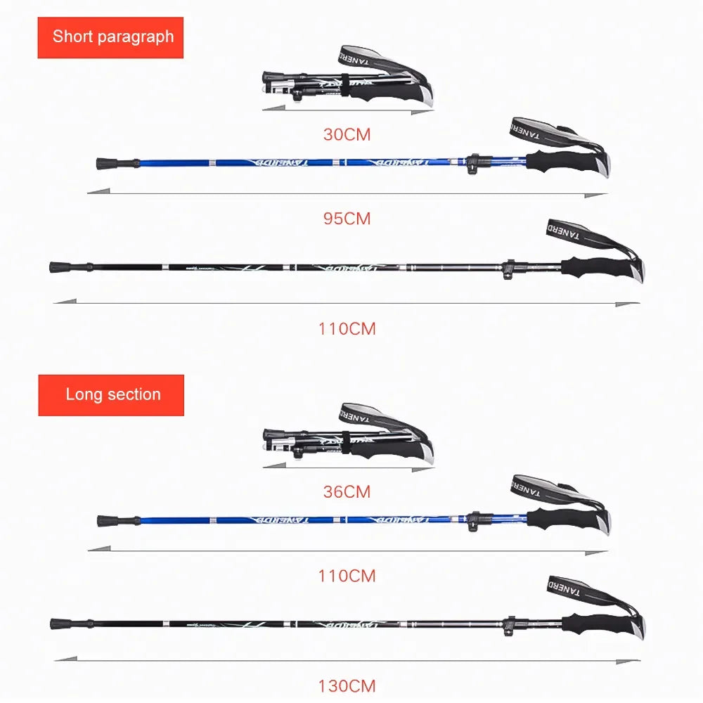 Anthrive Foldable Trekking Pole – 5-Section Lightweight Aluminum Hiking Stick for Climbing, Camping & Travel