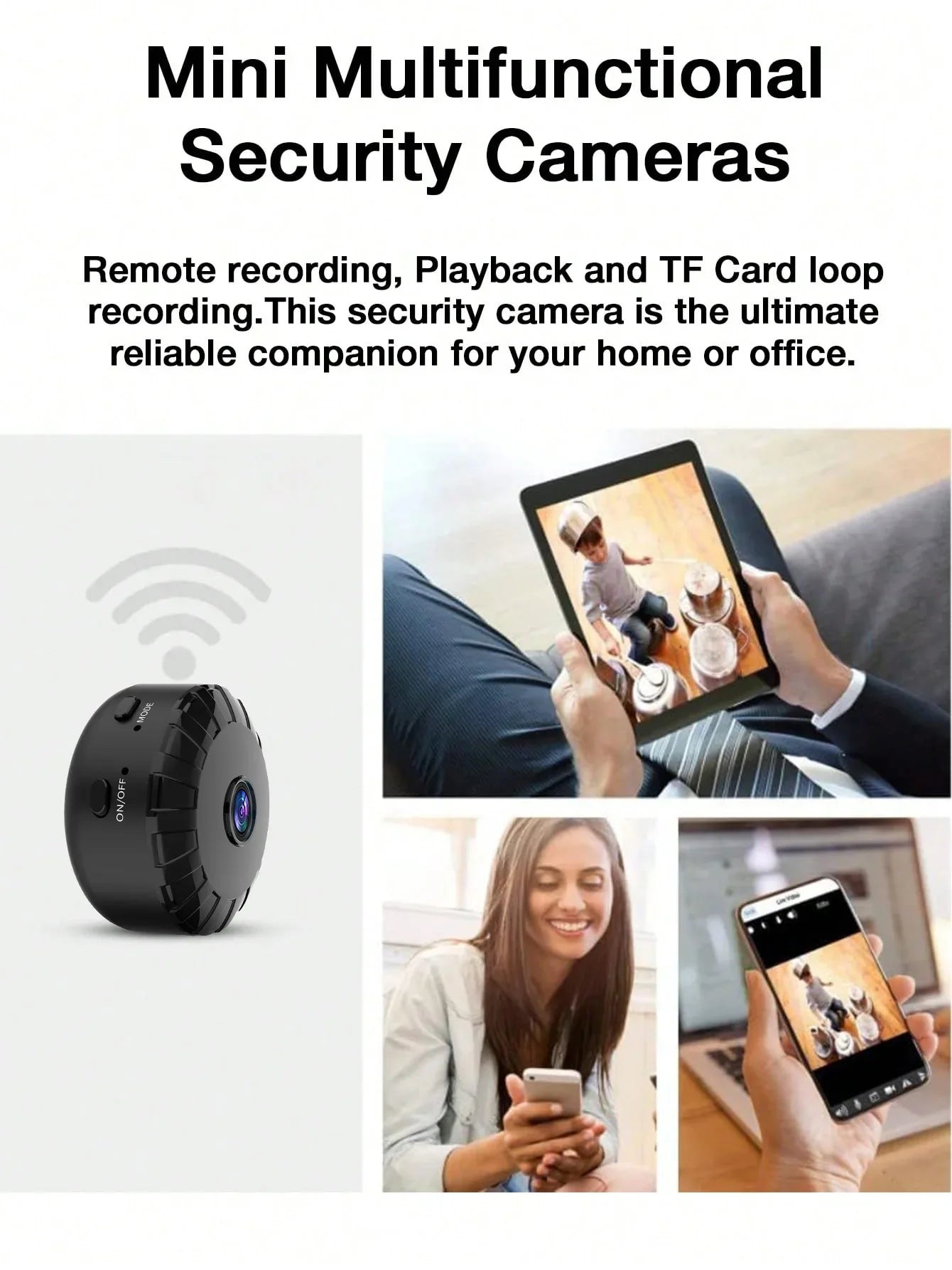 HD Mini Wireless Security Camera – Night Vision, Motion Alarm & Magnetic Base for Remote Home Monitoring