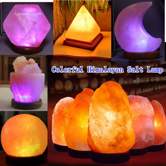 USB Himalayan Salt Lamp – Color Changing LED Crystal Rock Night Light for Bedroom, Desk, Home Decor, Relaxation