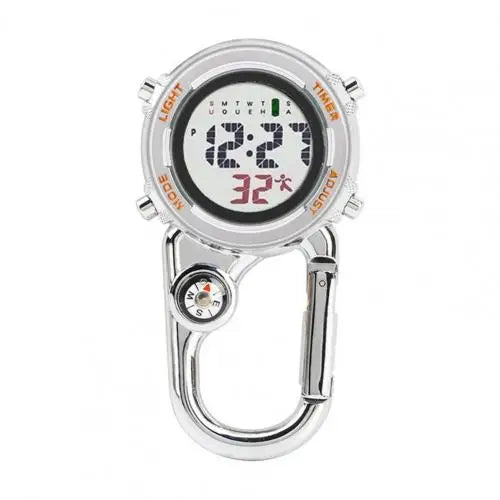 Multifunctional Carabiner Pocket Watch – Luminous Outdoor Sports Clip-On Timepiece for Backpack, Waist, or Gear