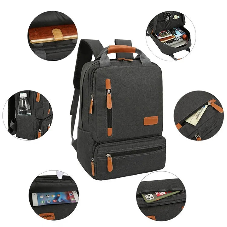 Avichic™ Men’s 3-Piece Backpack Set – Waterproof Oxford Laptop Bag, School & Travel Backpack with Shoulder & Handbag