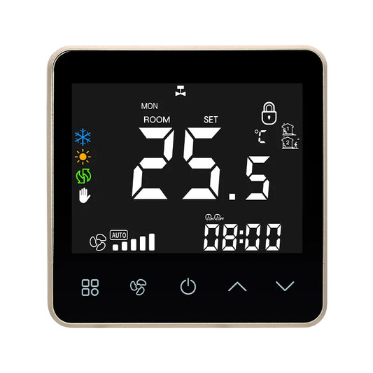 WiFi Smart Air Conditioner Thermostat – Touch Screen Cooling & Heating Controller with Fan Speed Control