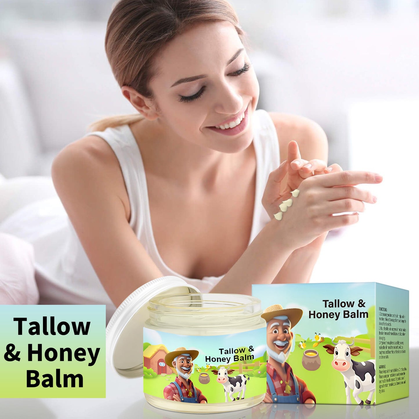 Tallow Honey Balm – Natural Moisturizer with Organic Honey & Grass-Fed Tallow for Dry Skin