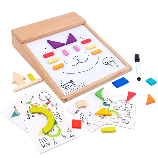 Magnetic Puzzle Board for Writing and Drawing