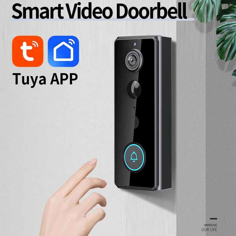 1080P Smart Video Doorbell Camera with 180° View | Waterproof WiFi Doorbell with Bluetooth, 2-Way Audio, Motion Alerts, Battery-Powered Design