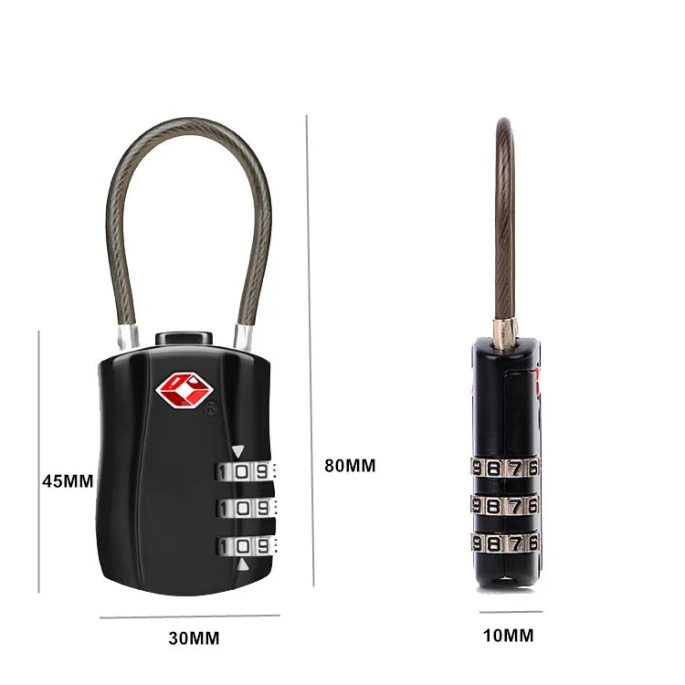 TSA-Approved 3-Digit Combination Luggage Lock | Durable Zinc Alloy Anti-Theft Travel Padlock for Suitcases & Bags
