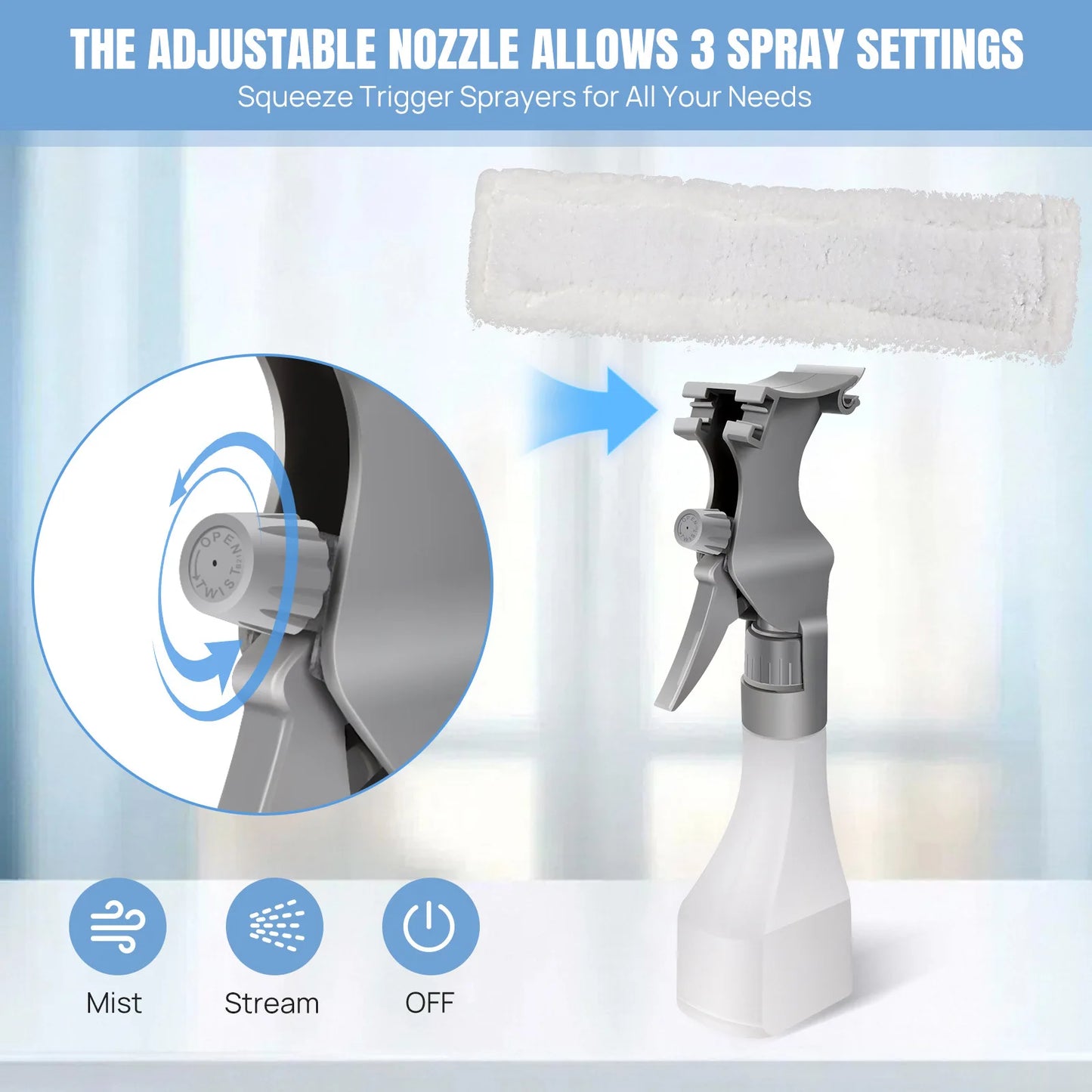 Handheld Electric Window Cleaner and Vacuum Mop - Portable 2-in-1 Glass Squeegee with Water Spray and Suction for Household and Outdoor Use - Unisex
