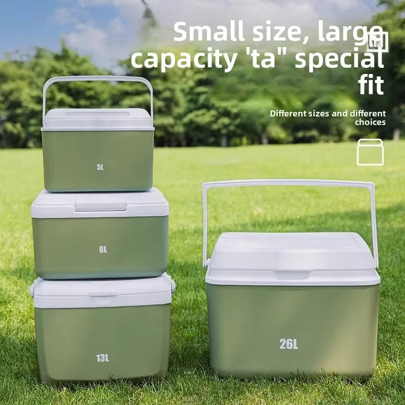 Portable Insulated Cooler Box – Small Commercial Refrigerator Bucket for Outdoor Camping, Food Stalls, and Ice Storage