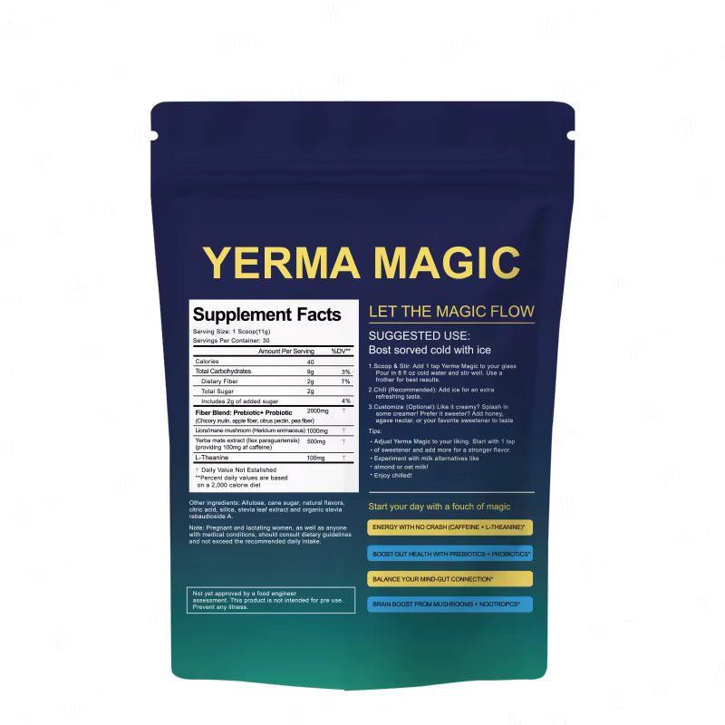 Yerma Instant Yerba Mate Tea – Energy, Focus & Digestion Support with Lion’s Mane & L-Theanine | 100% Argentine Yerba