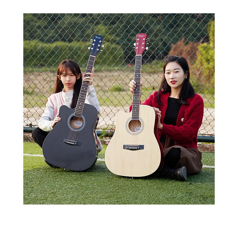 41-Inch Left-Handed Classical Acoustic Guitar – Basswood Body, Gloss Finish, Maple Neck, Professional Musical Instrument