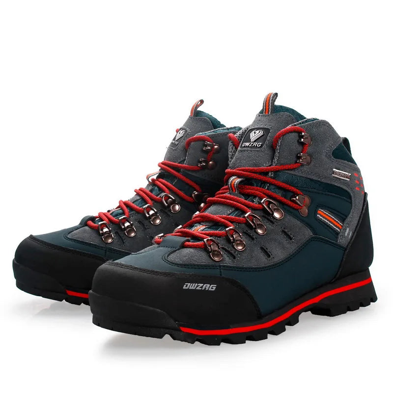 Avichic™ Men’s Waterproof Cowhide Hiking Boots – Thermal Anti-Slip Outdoor Shoes with Mesh Insole for Winter Trekking