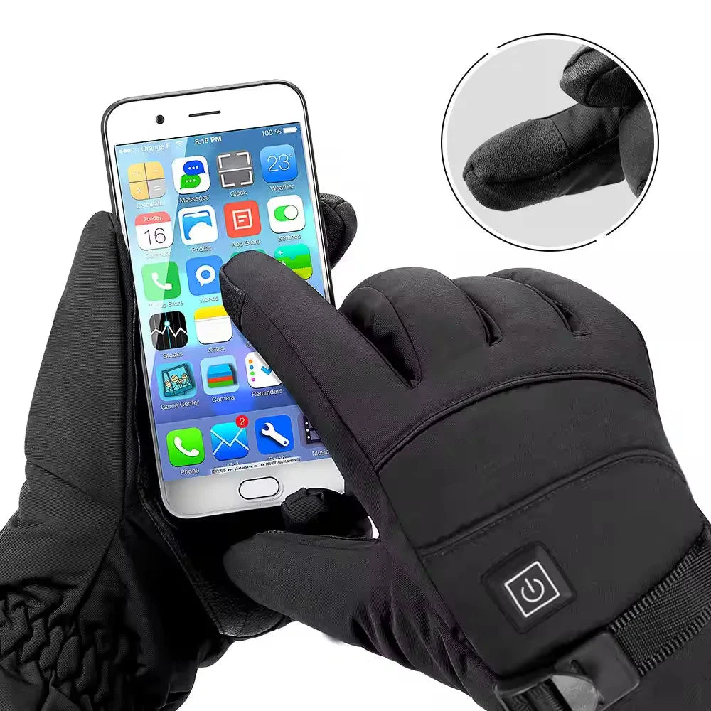 Rechargeable Heated Gloves – Electric Hand Warmers with 3 Heat Settings for Men & Women, Winter Outdoor Thermal Gloves