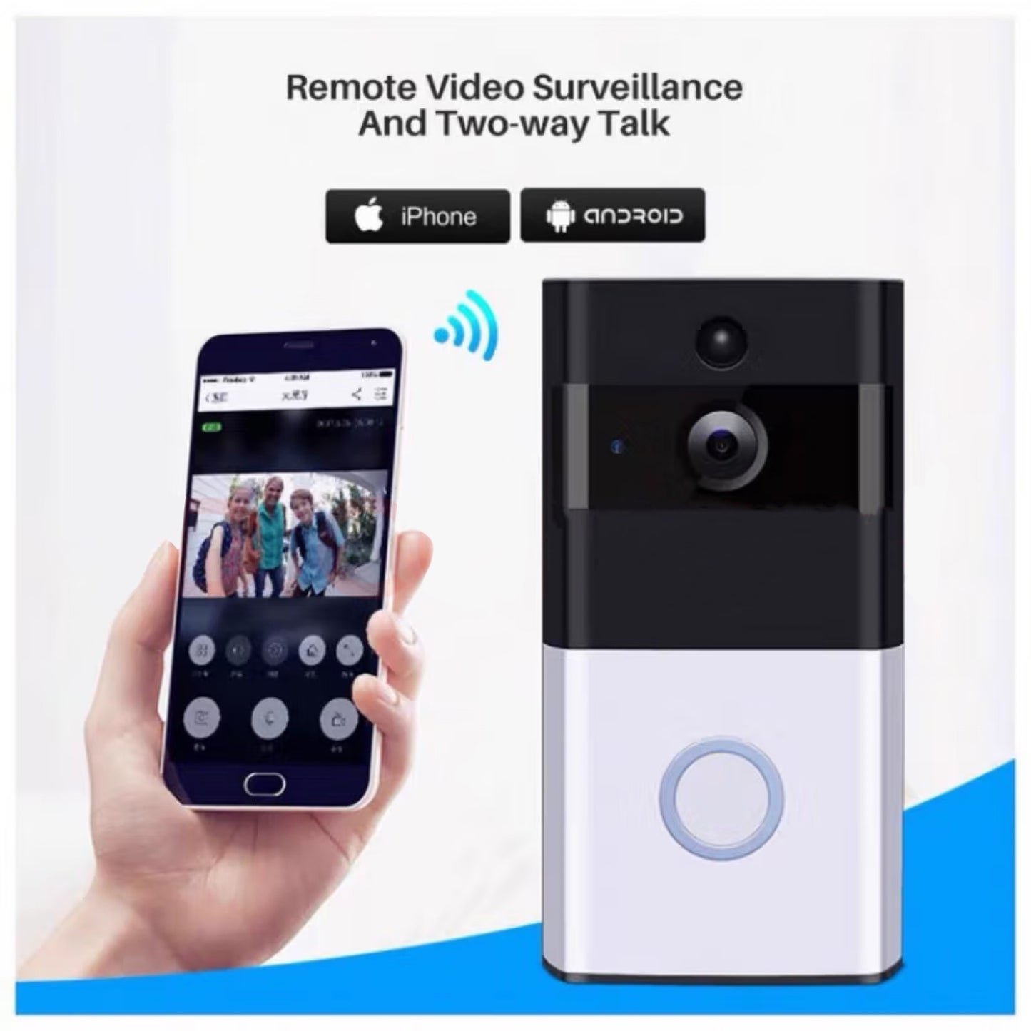 Wireless Battery Video Doorbell with Camera | Smart WiFi Doorbell with Two-Way Audio, Motion Detection, Person & Package Alerts | Easy Install
