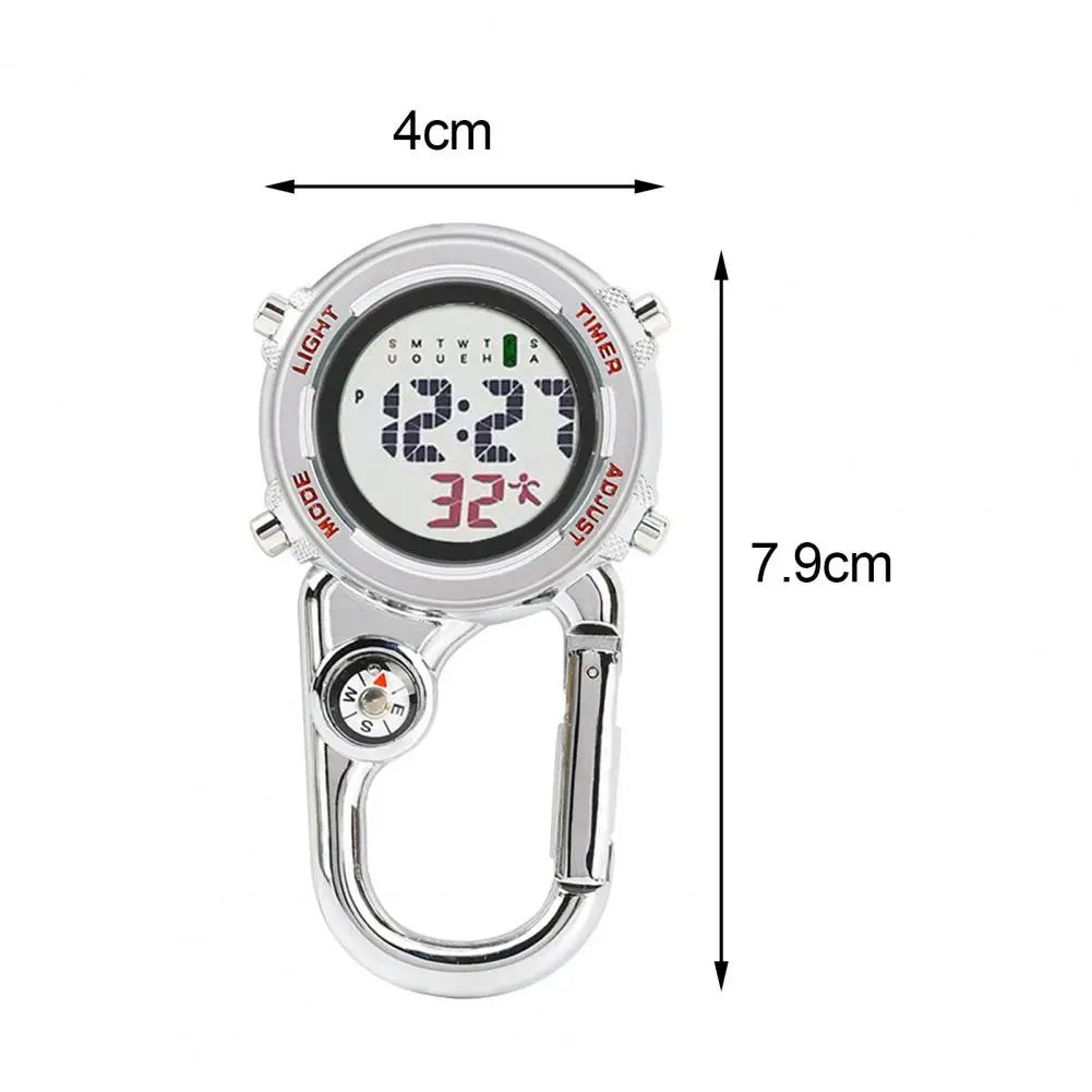Multifunctional Carabiner Pocket Watch – Luminous Outdoor Sports Clip-On Timepiece for Backpack, Waist, or Gear