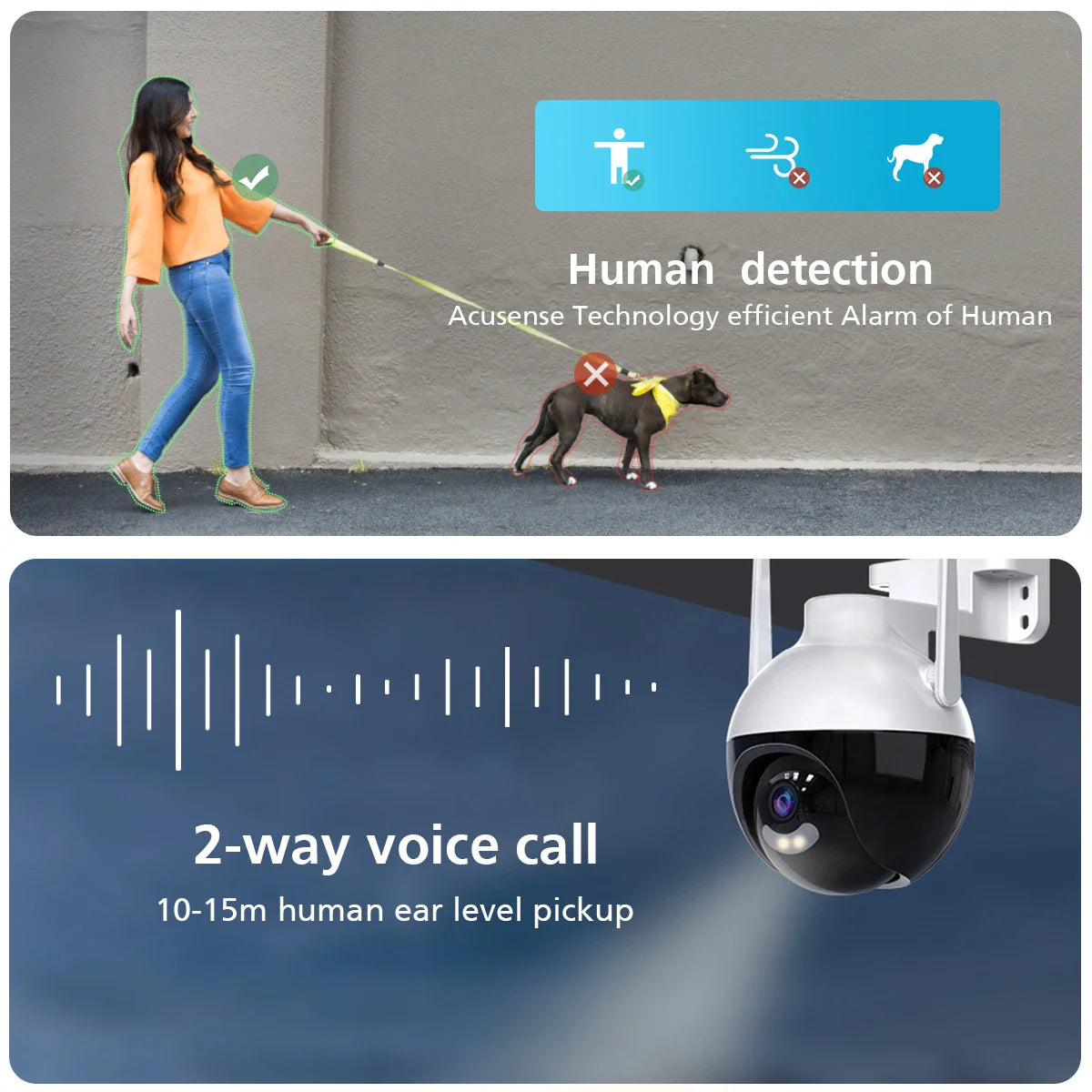 5MP Outdoor PTZ WiFi Security Camera – Waterproof Night Vision with Motion Tracking & Two-Way Audio