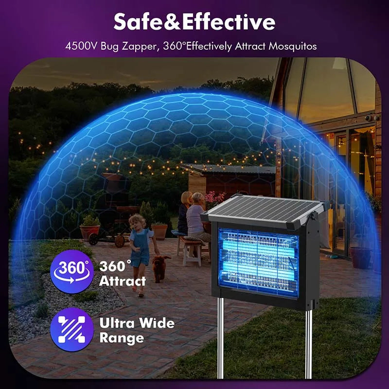 Solar Bug Zapper Outdoor, Waterproof Mosquito Zapper Outdoor Solar Powered mosquito killers electronic