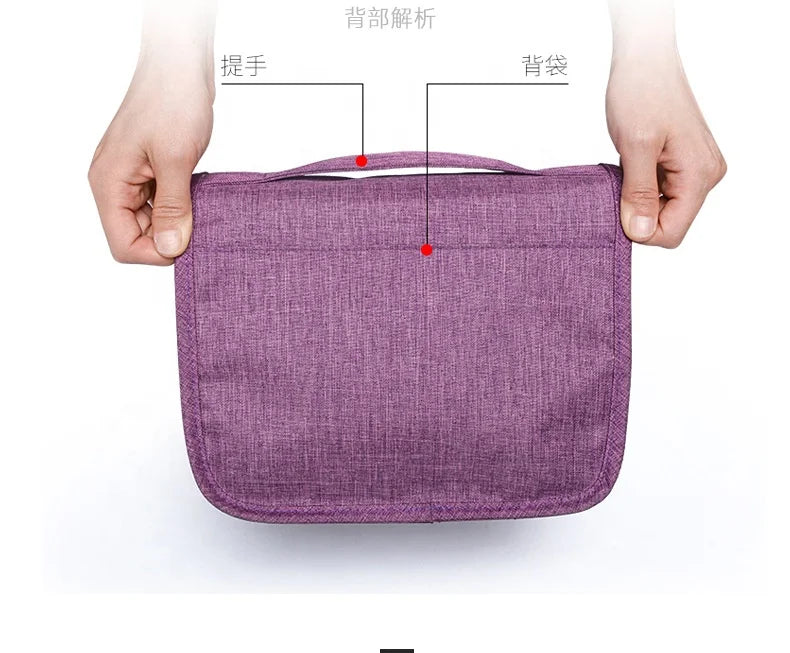 Compact Waterproof Hanging Toiletry Bag – Travel Makeup Organizer for Men & Women