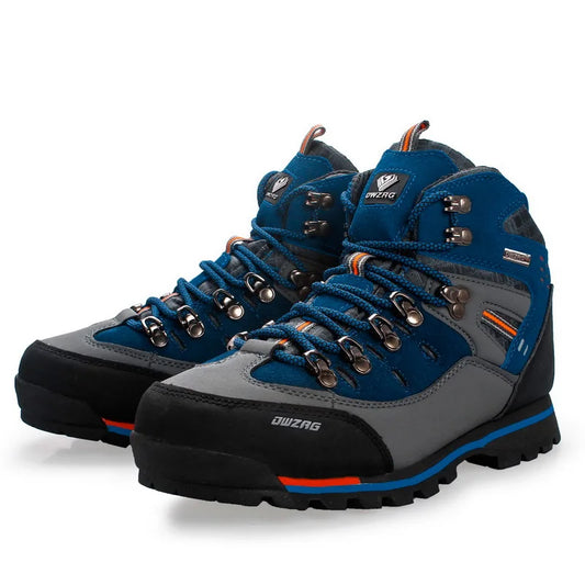 Avichic™ Men’s Waterproof Cowhide Hiking Boots – Thermal Anti-Slip Outdoor Shoes with Mesh Insole for Winter Trekking
