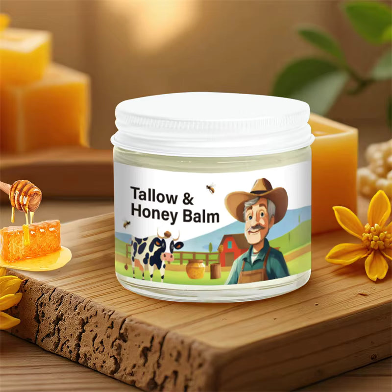 Tallow Honey Balm – Natural Moisturizer with Organic Honey & Grass-Fed Tallow for Dry Skin