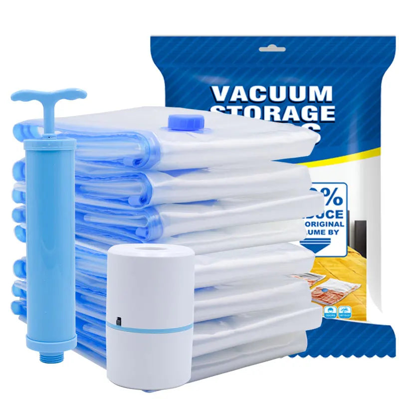Vacuum Storage Bags for Clothes and Bedding – Reusable Space Saver Compression Bags for Travel and Home Organization