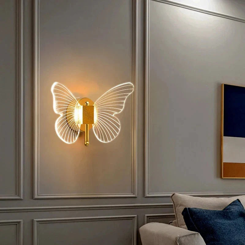 Luxury Gold Butterfly Wall Light – Modern LED Lamp for Bedroom, Living Room & Home Décor