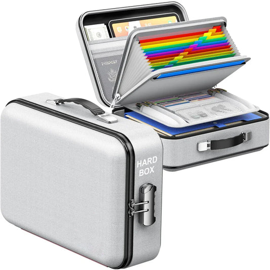 Fireproof A4 Document Bag – Double-Layer Waterproof File Folder with Lock for Office, Travel & School Use