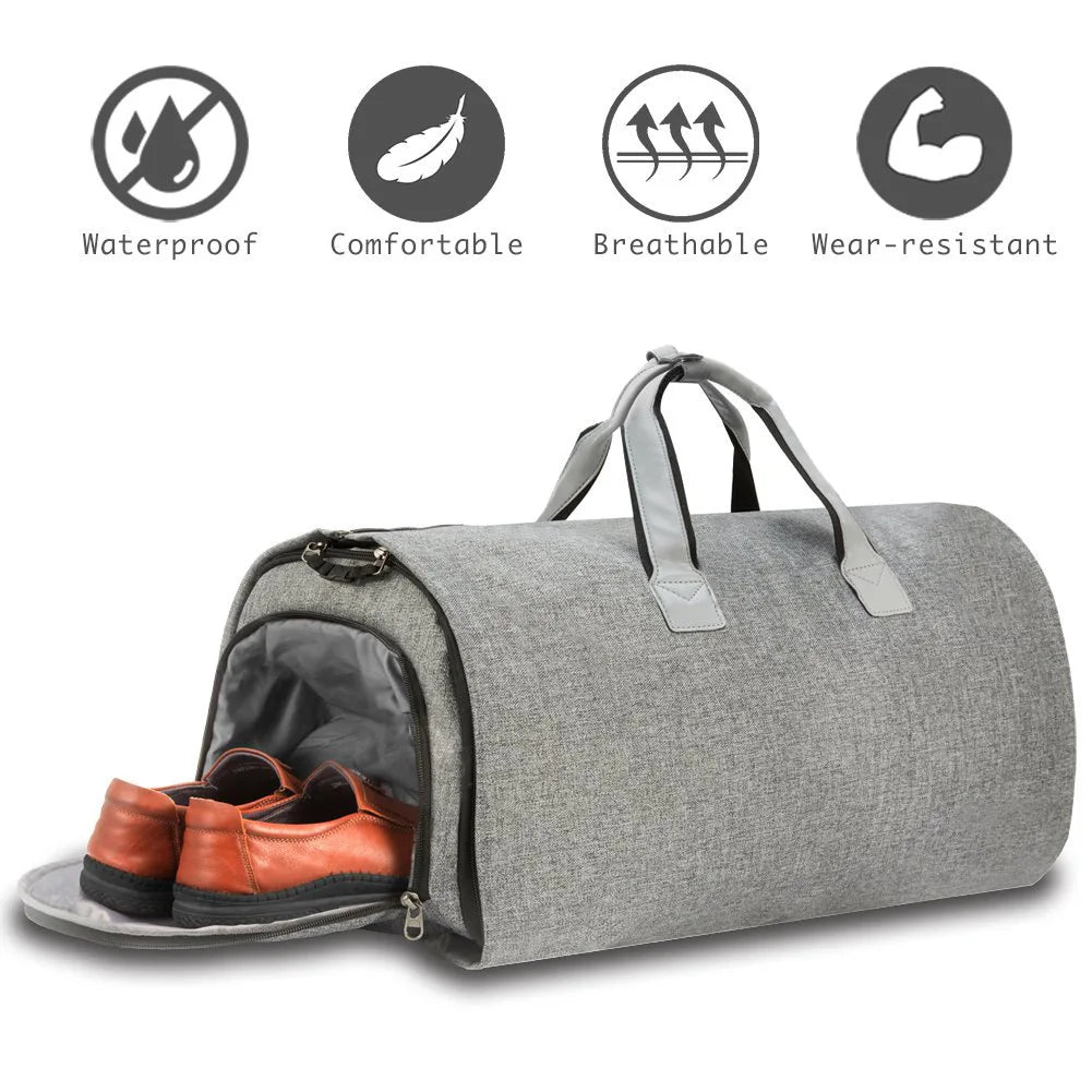 45L Foldable Garment Duffel Bag – Waterproof Travel Luggage with Toiletry Pouch for Outdoor & Long-Distance Trips