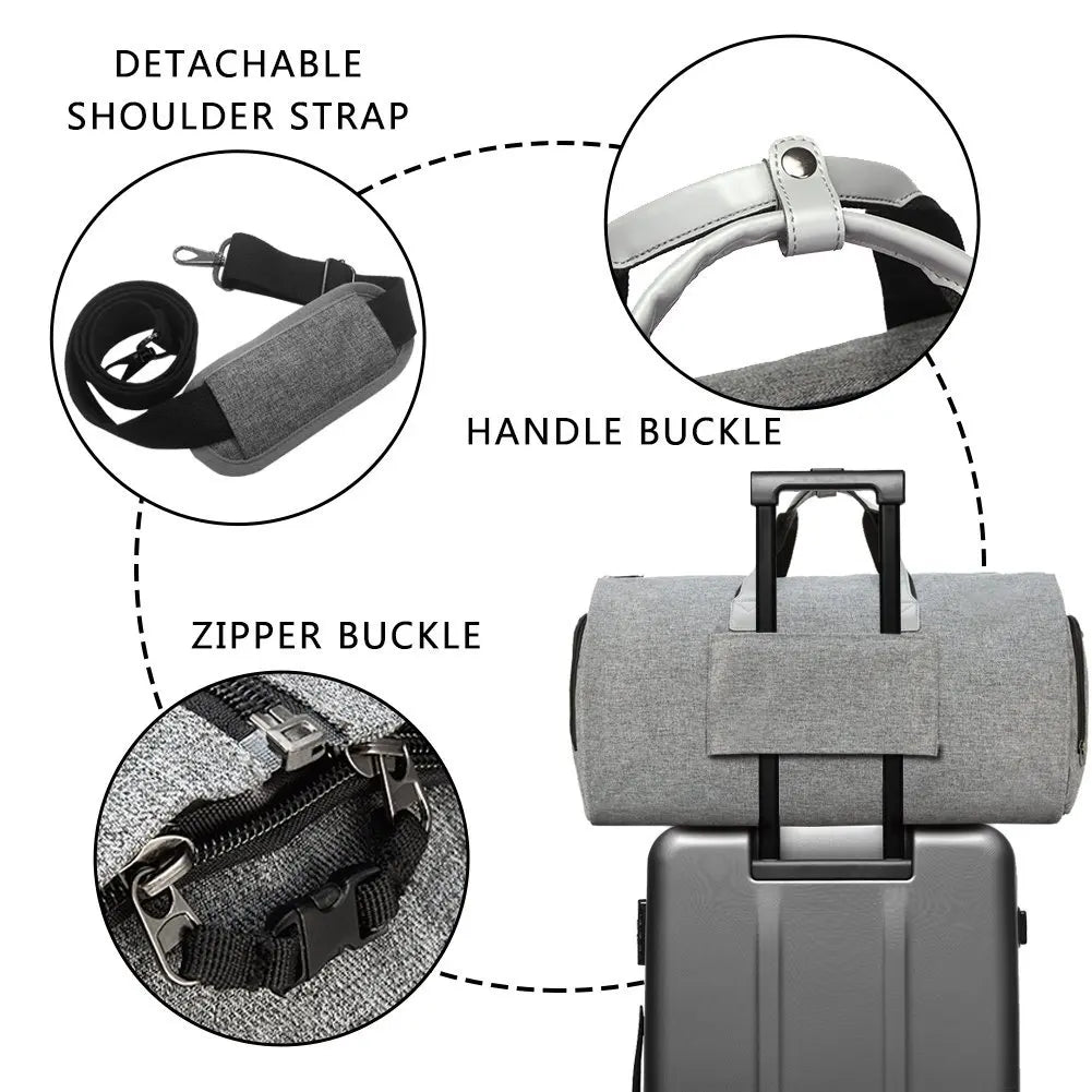 45L Foldable Garment Duffel Bag – Waterproof Travel Luggage with Toiletry Pouch for Outdoor & Long-Distance Trips