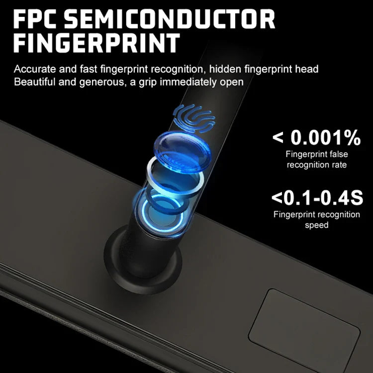 Smart Fingerprint Door Lock with Tuya App, Keyless Entry, Password & Card Unlock, Durable Metal Handle for Home & Office