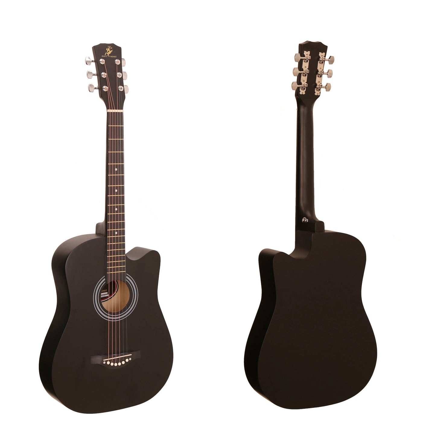 38-Inch Acoustic Guitar – 6-String Beginner & Travel Guitar with Linden Body and Polished Finish
