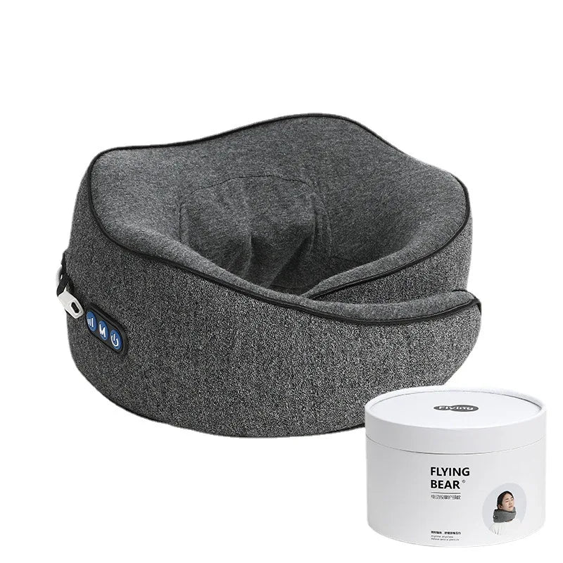 Wireless Neck Massage Pillow – U-Shaped Memory Foam Travel Pillow for Sleeping & Business Trips