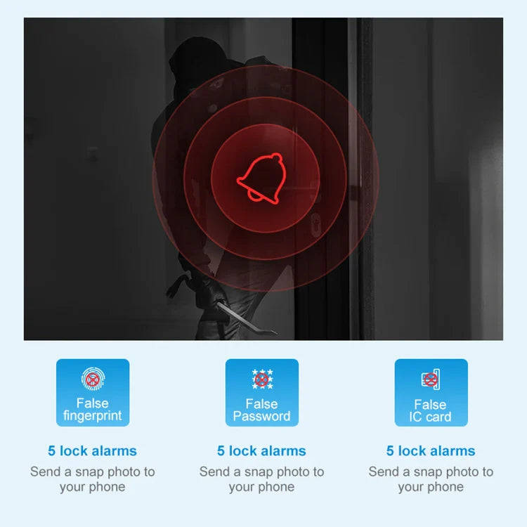 Smart Fingerprint Door Lock with Tuya App, Keyless Entry, Password & Card Unlock, Durable Metal Handle for Home & Office