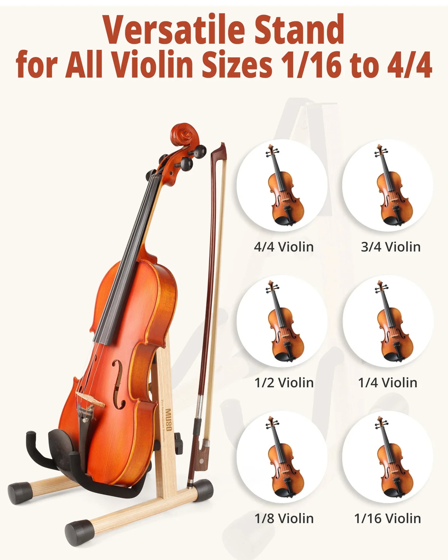 Wooden Folding Violin Stand – Portable A-Frame Floor Holder for Violin, Ukulele & Stringed Instruments